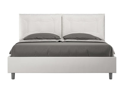 Bed with upholstered slatted base 160x190 white faux leather Laviecasa EWXI26616