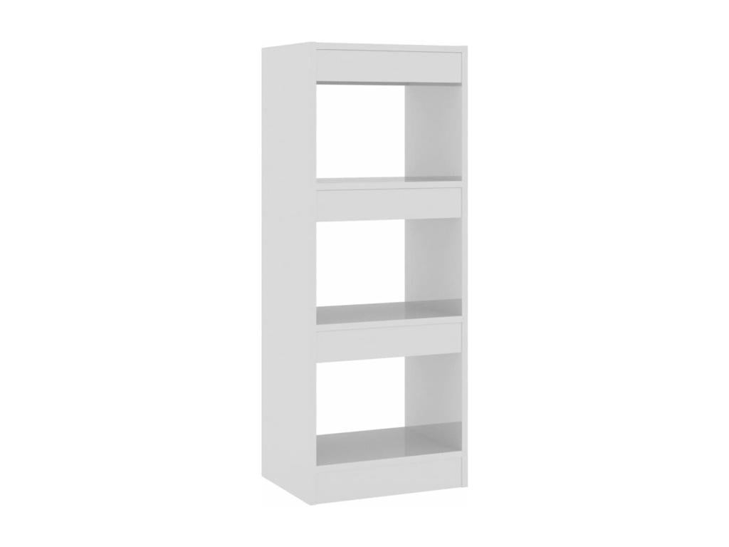 Glossy white engineered wood bookcase/room divider