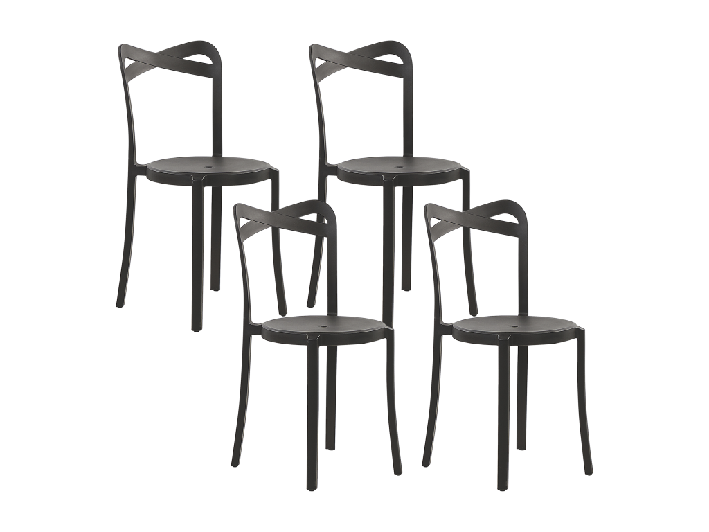 Set of 4 CAMOGLI Black Garden Chairs