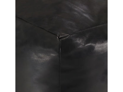 Pouf 40x40x40 cm Black Genuine Goatskin Leather GOSM90118