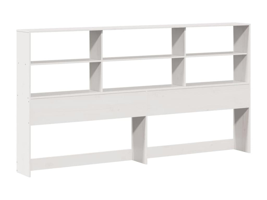 White bed frame without mattress, 200x200 cm, solid pine wood