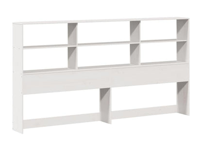 White bed frame without mattress, 200x200 cm, solid pine wood