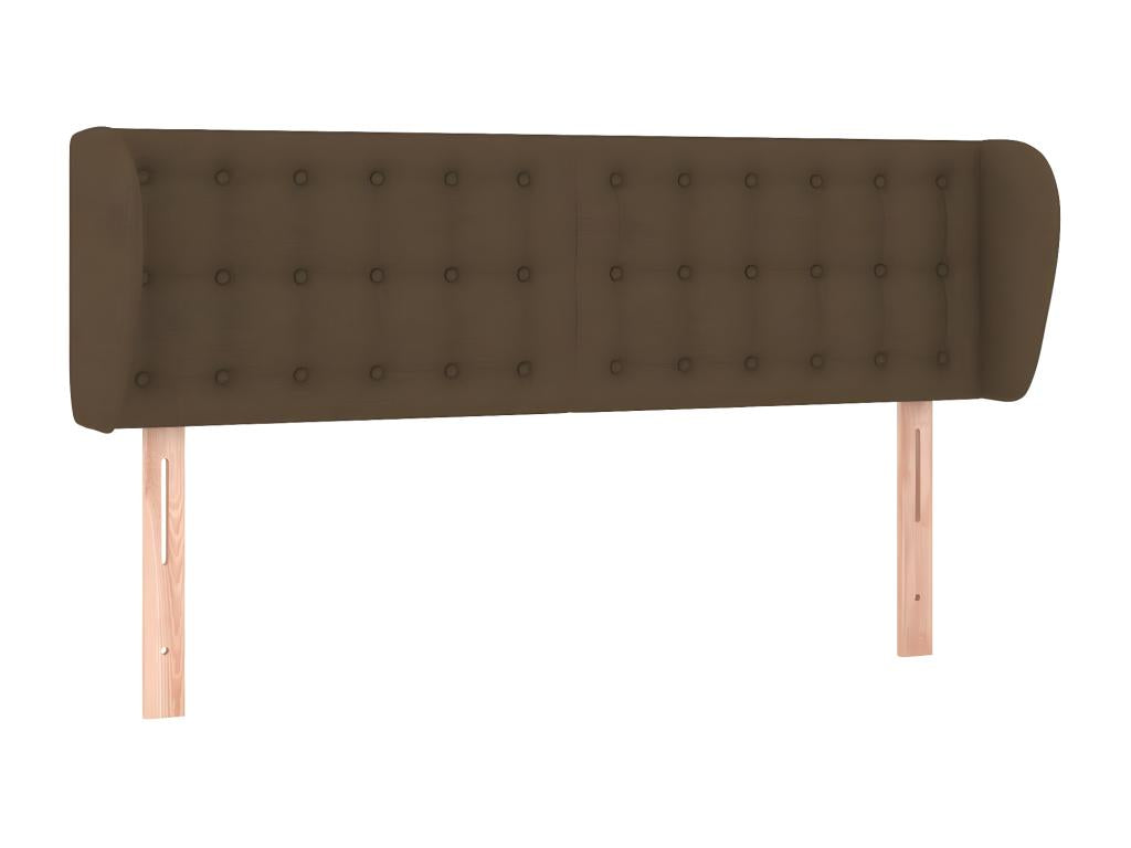 Headboard with wings, dark brown, 147x23x78/88 cm, fabric