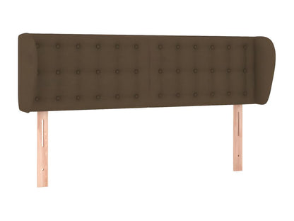 Headboard with wings, dark brown, 147x23x78/88 cm, fabric