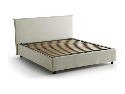 Laviecasa Double Bed with Storage Bed and Fabric Upholstery, Made in Italy, Front Opening, Suitable for 160x200 cm Mattress, Beige CRXH16942