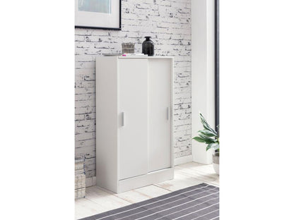Chest of drawers with 2 doors, 60x107.5x28.5 cm, White, Sideboard/Cabinet