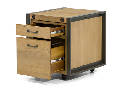 Meublori wooden chest of drawers - 4 drawers - black metal legs - industrial style - W91