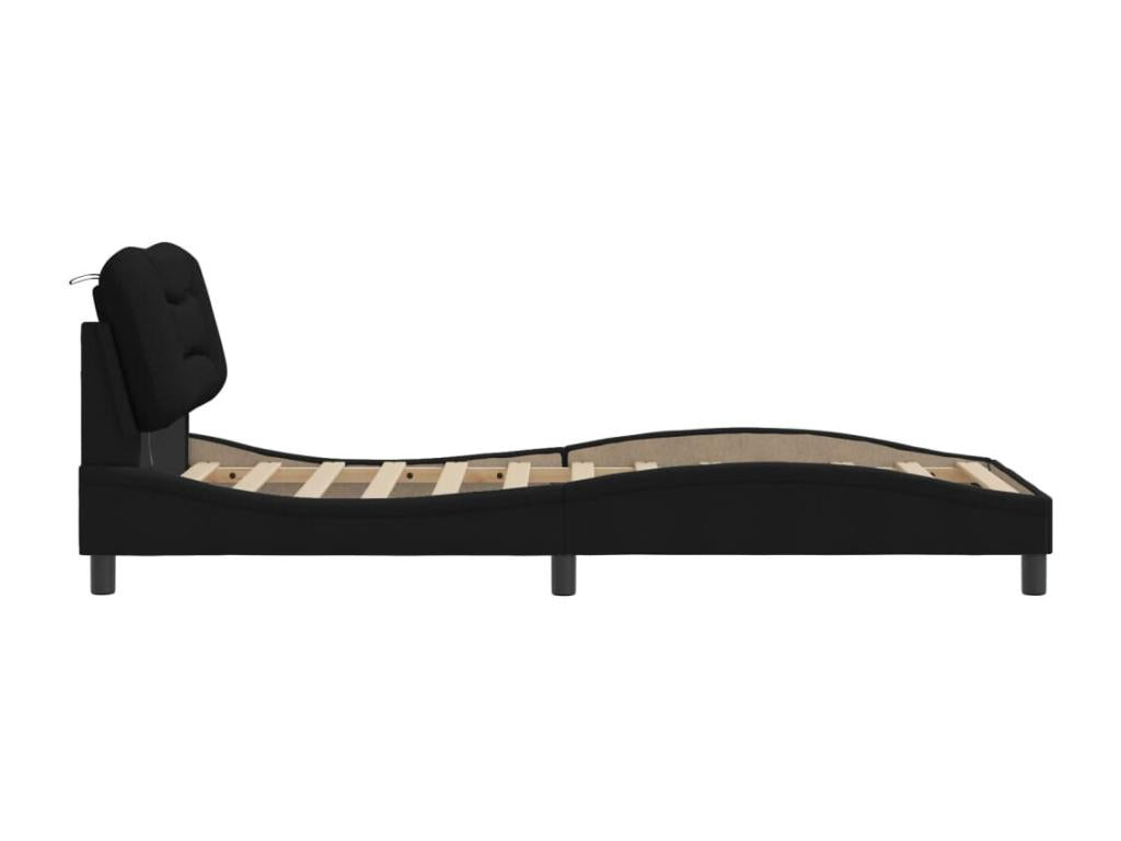 Bed frame with Laviecasaères LED black 90x200 cm fabric WQFN99443