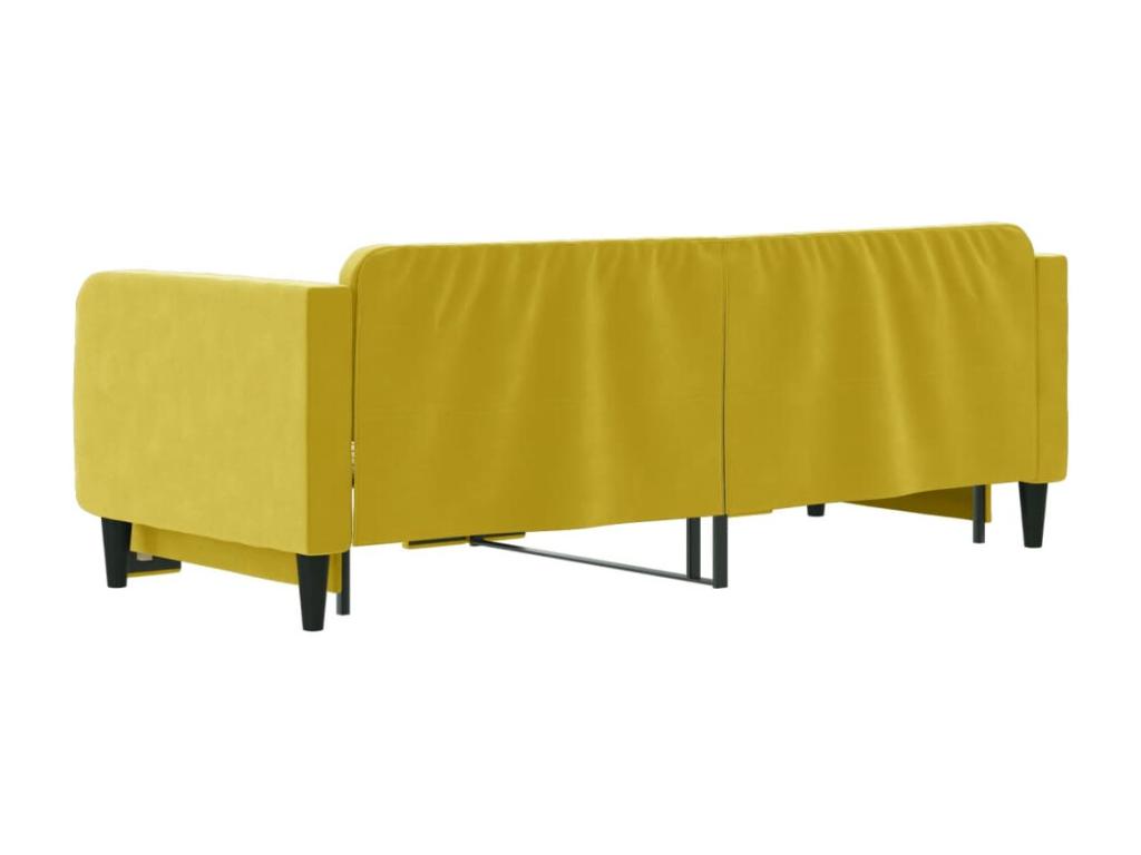 Daybed with pull-out bed, yellow, 90x200 cm, velvet, RZGI06460