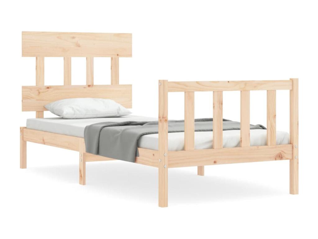 Bed frame without mattress 90x200 cm solid pine wood XNPZ88208