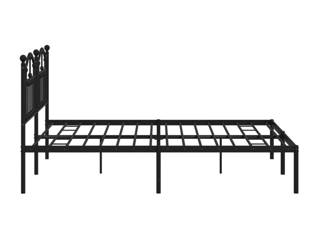 Metal bed frame without mattress and black headboard 180x200 cm DWDO37649