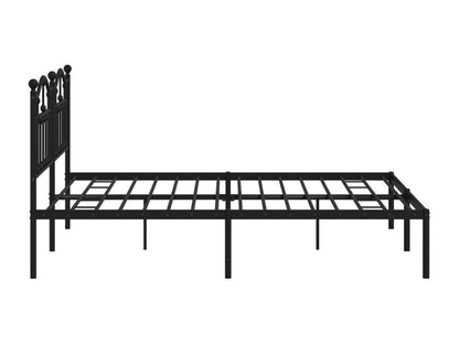 Metal bed frame without mattress and black headboard 180x200 cm DWDO37649