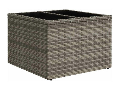 Garden furniture set with cushions, 7 pieces, grey woven resin