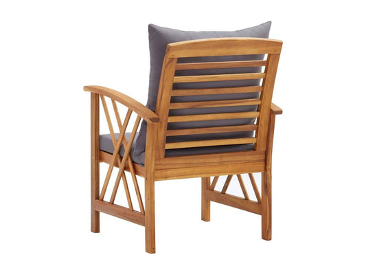 Garden chairs with cushions, 2 pieces, solid wood furniture