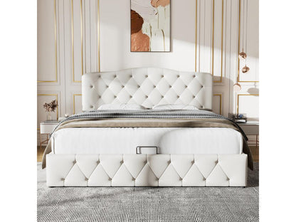 Storage bed - 140x200cm - white - Meublori