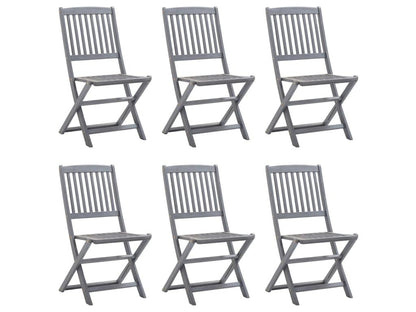6-Piece Outdoor Folding Chairs, Solid Wood Furniture 3