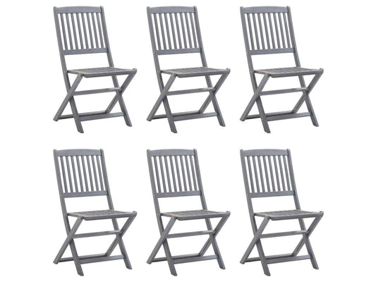 6-Piece Outdoor Folding Chairs, Solid Wood Furniture 3