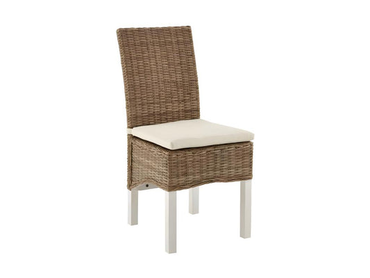 Chair with beige cushion, Pine/Furniture - W 56 x D 46 x H 97 cm