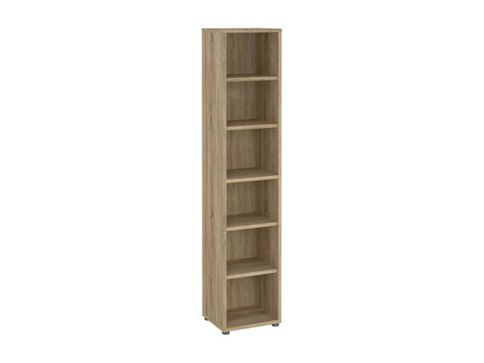 Meublori Bookshelf, Desk Shelf, Mobile Book Holder, 47x40 h222 cm, Oak