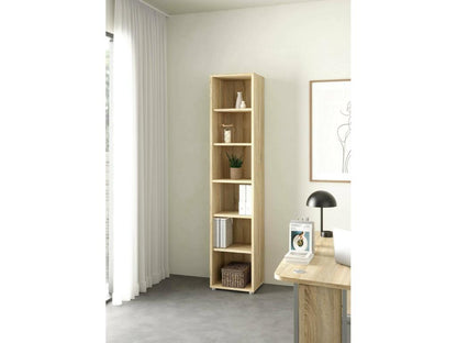 Meublori Bookshelf, Desk Shelf, Mobile Book Holder, 47x40 h222 cm, Oak
