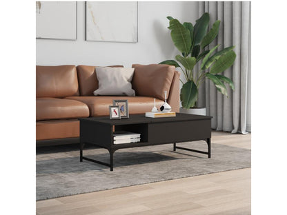 Black coffee table 100x50x35 cm engineered wood and metal KSYR82492
