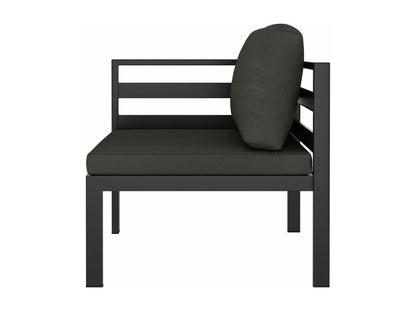 6-piece garden furniture set with cushions, aluminum, anthracite