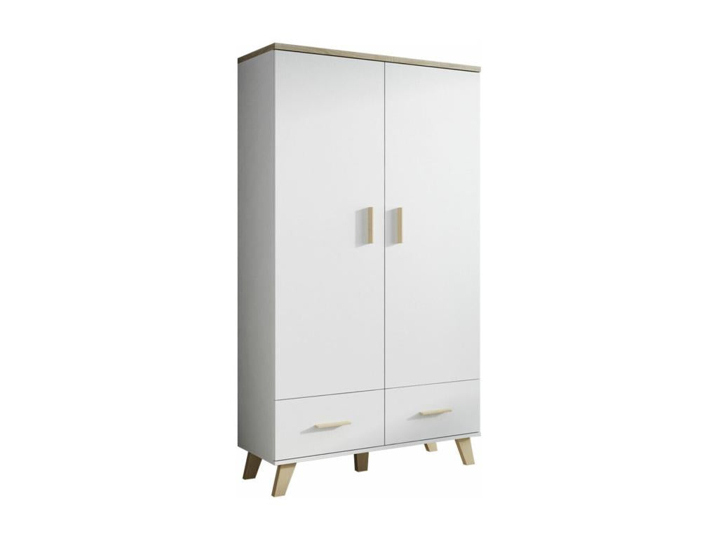 Meublori 111 White Wardrobe - Meublori oak 190x110x55cm
