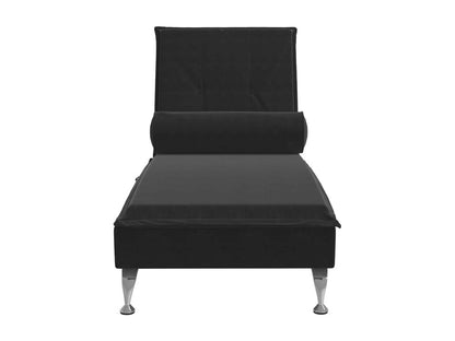 Massage chaise lounge with black velvet bolster