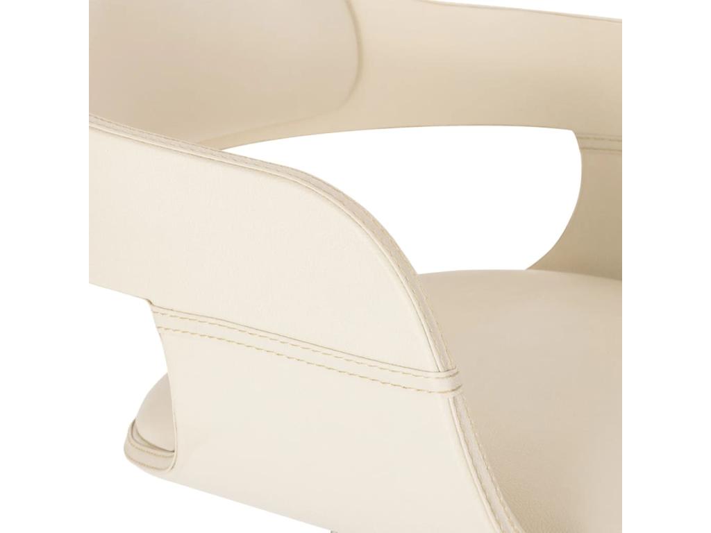 Dining chair, white, bent wood and faux leather, DHHS31984