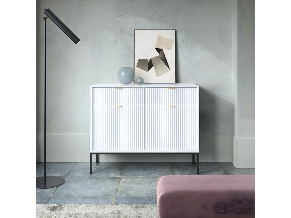 Laviecasa White 2-Door 2-Drawer Buffet ANQK09901