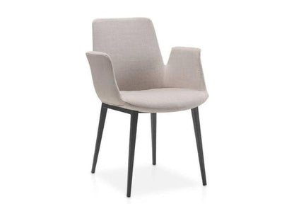 Laviecasa Chair with Fabric Armrests and Black Steel Legs - Set of 2 - Color Laviecasa 51 QWCU84226