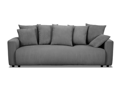 3-seater convertible sofa in anthracite grey corduroy with storage compartment - Laviecasa EFPM95192