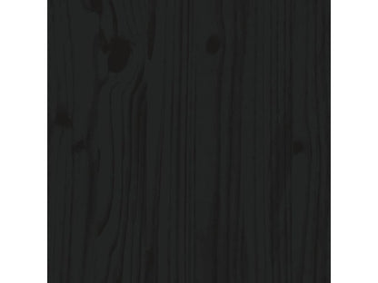 Black solid pine wood bed frame without mattress