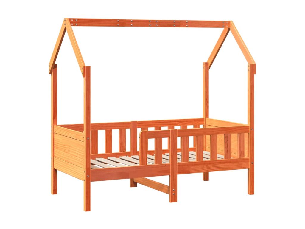 Children's bed frame with drawers, 70x140 cm, solid pine wood