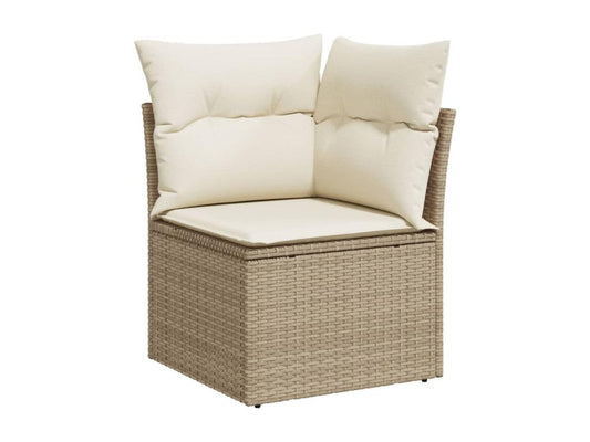 Garden furniture set with cushions, 10 pieces, beige woven resin, VBTI94333