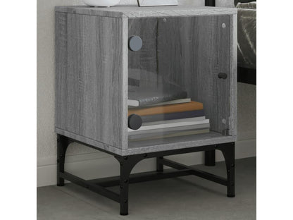 Laviecasa bedside tables and glass doors, 2 pcs, grey, 35x37x50 cm, ZAKA08647