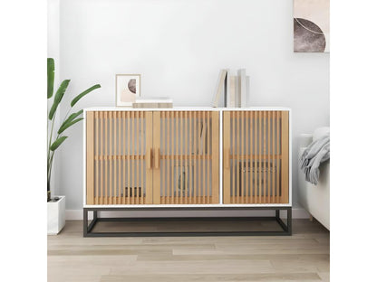 White sideboard 105x30x65 cm engineered wood DKQX79994