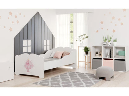 Laviecasa girls' bed with mattress and frame included - Pink Princess - 140 cm x 70 cm RGCJ11143