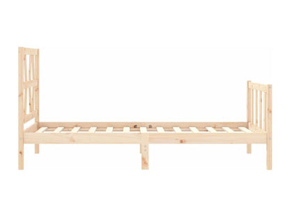 Bed frame with headboard 90x200 cm solid wood MHZS73424