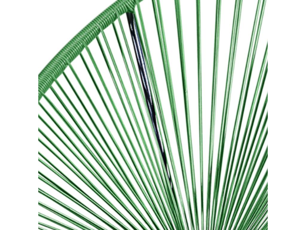 Set of 2 Garden Chairs in Resin Rope - Green - Meublori