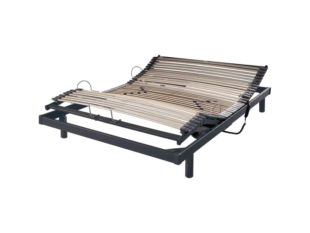 Extra-flat grey electric adjustable bed base 120x190 BHXY40226