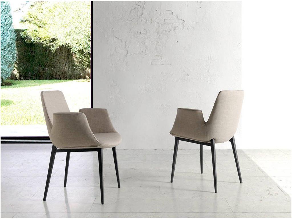 Laviecasa Chair with Fabric Armrests and Black Steel Legs - Set of 2 - Color Laviecasa 51 QWCU84226