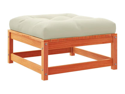 5-piece garden furniture set with cushions, brown wax finish, solid pine wood