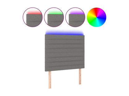 Dark Grey LED Headboard 100x5x118/128 cm Fabric