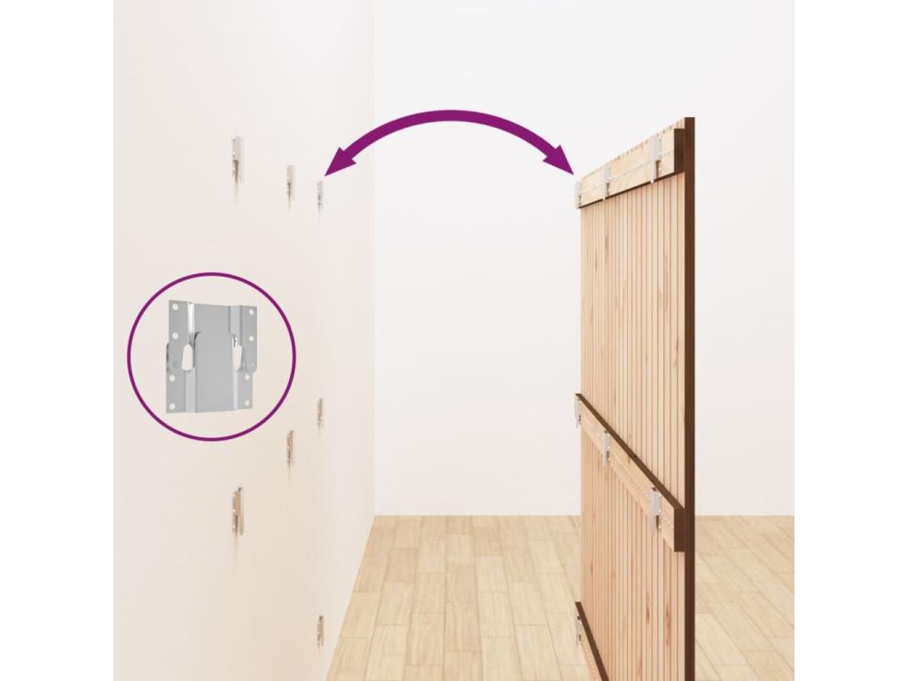 Wall-mounted headboard, honey brown, 159.5x3x110cm, solid pine wood