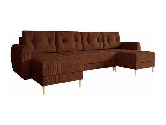 Laviecasa 140 Brown Corner Sofa with Sleeping Function and Bedding Box, 307x139x95cm OHLG58962