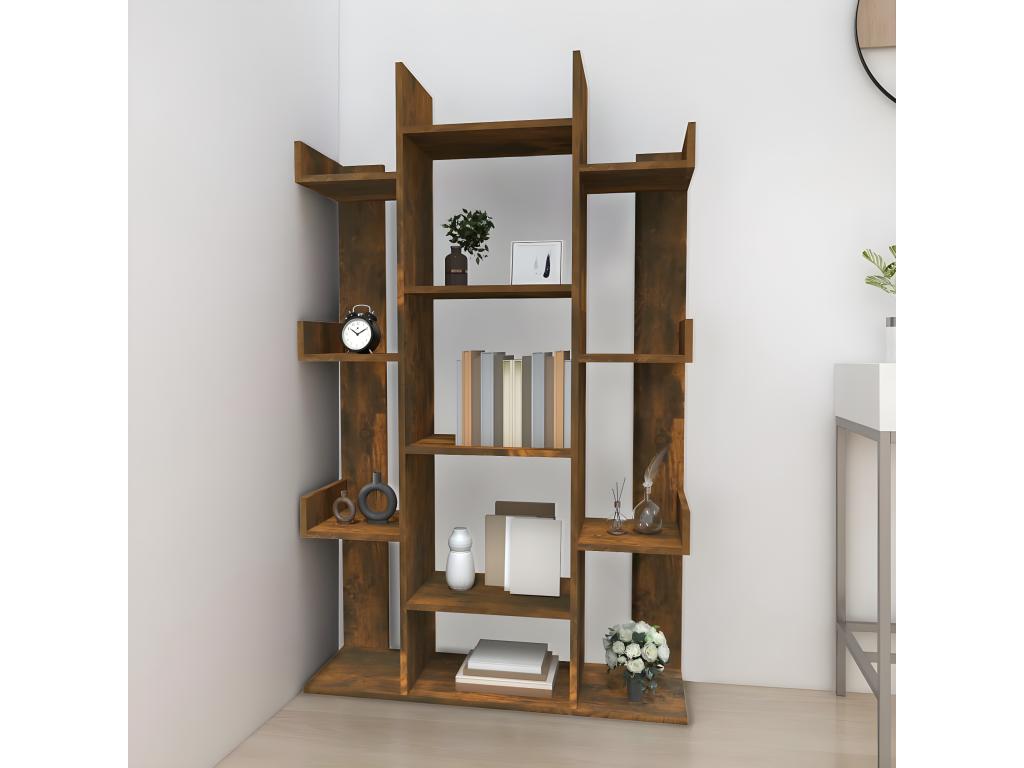 Smoked Oak Bookcase 86x25.5x140 cm Engineered Wood DVGA61152