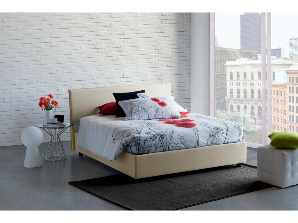 Laviecasa Double Bed with Storage Bed and Fabric Upholstery, Made in Italy, Front Opening, Suitable for 160x200 cm Mattress, Beige CRXH16942