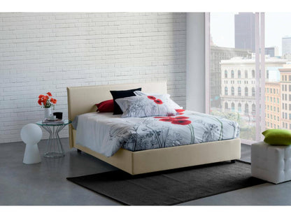 Laviecasa Double Bed with Storage Bed and Fabric Upholstery, Made in Italy, Front Opening, Suitable for 160x200 cm Mattress, Beige CRXH16942
