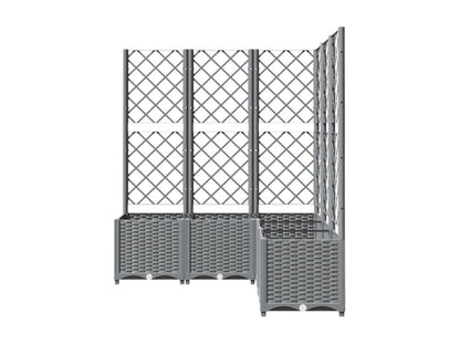 Planter with trellis, light grey, 120x120x136 PP YGEA81942